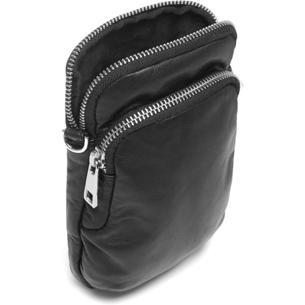 DEPECHE Mobile bag in soft vintage look leather Mobilebag 099 Black (Nero)