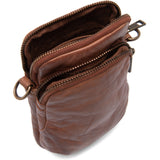 DEPECHE Mobile bag in soft vintage look leather Mobilebag 173 Chestnut
