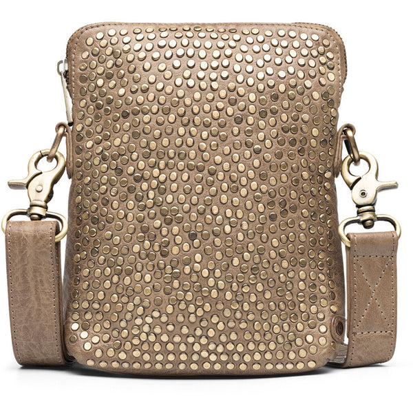DEPECHE Mobile leather bag with rivets Mobilebag 020 Taupe (visione)