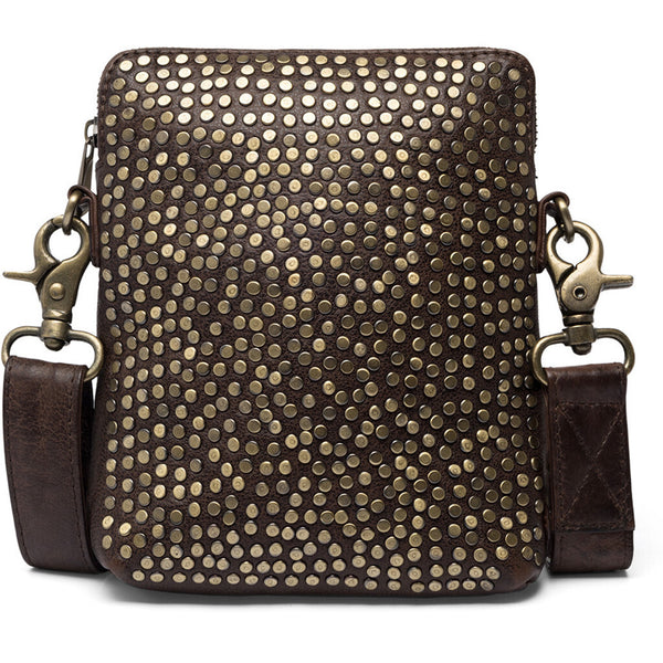 DEPECHE Mobile leather bag with rivets Mobilebag 068 Winter brown