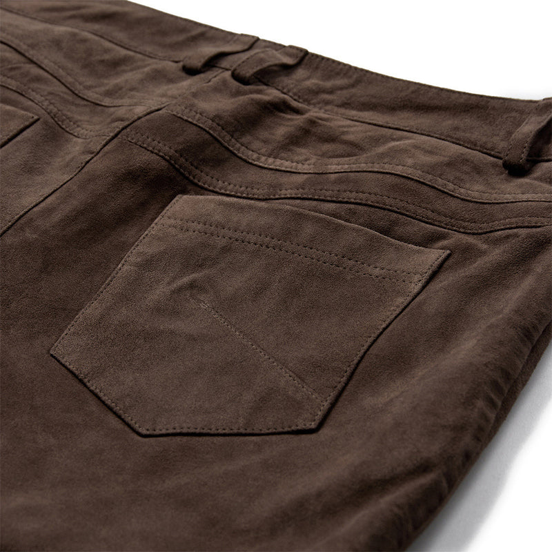 Depeche leather wear Naomi HW suede 7/8 length Pants 217 Deer