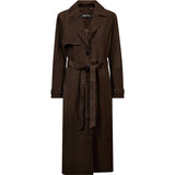 Depeche leather wear Naomi suede trench coat Jacket 067 Dusty brown