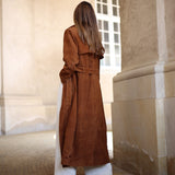 Depeche leather wear Naomi suede trench coat Jackets 014 Cognac