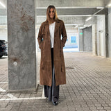 Depeche leather wear Naomi suede trench coat Jackets 311 Wood