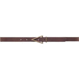 DEPECHE Narrow leather belt with beauiful details Belts 161 Dark brown