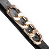 DEPECHE Narrow leatherbelt with beautiful buckle Belts 097 Gold