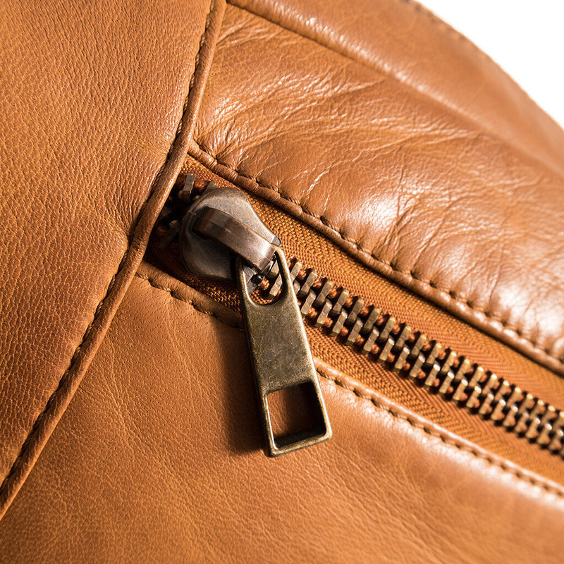 Oversize leather bumbag in high and soft quality 13860 Cognac