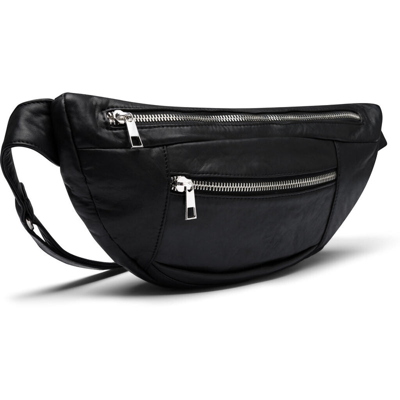 Oversize leather bumbag in high and soft quality / 13860 - Black (Nero)