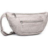DEPECHE Oversize leather bumbag in high and soft quality Bumbag 160 Concrete