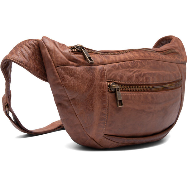 DEPECHE Oversize leather bumbag in high and soft quality Bumbag 173 Chestnut