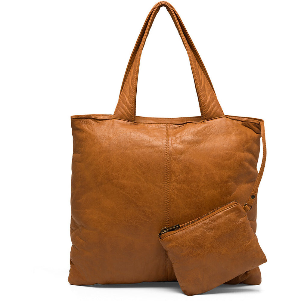 Oversize shopper bag in vintage look / 14268 - Cognac – DEPECHE