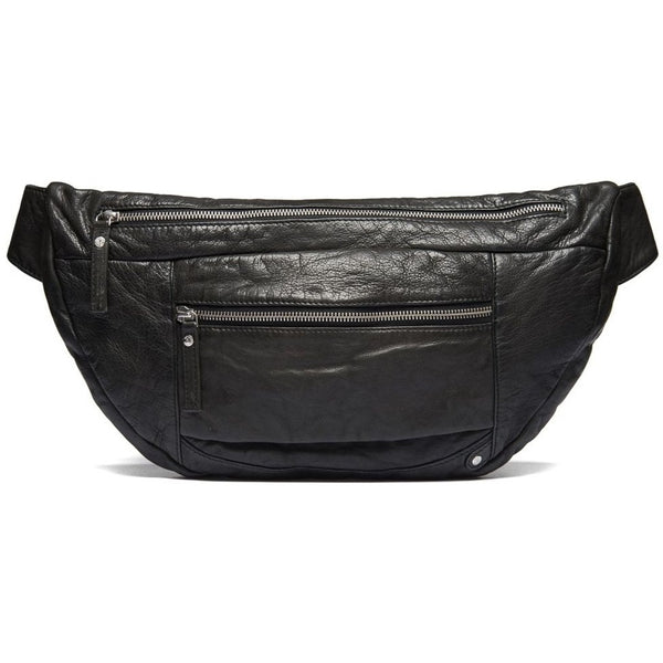 DEPECHE Oversized basic leather bumbag Bumbag 099 Black (Nero)