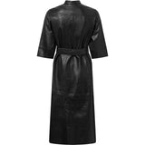 Depeche leather wear Paige shirt dress in soft leather Dresses 099 Black (Nero)
