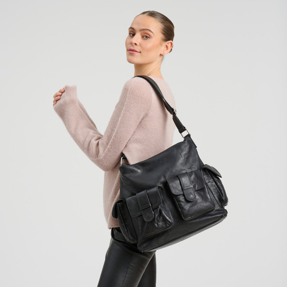 Powerfield sheep leather shopper / 17062 - Black – DEPECHE