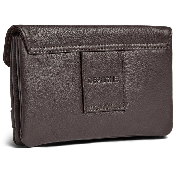 DEPECHE Purse/waist bag in soft leather and timeless design Purse / Credit card holder 033 Mocca