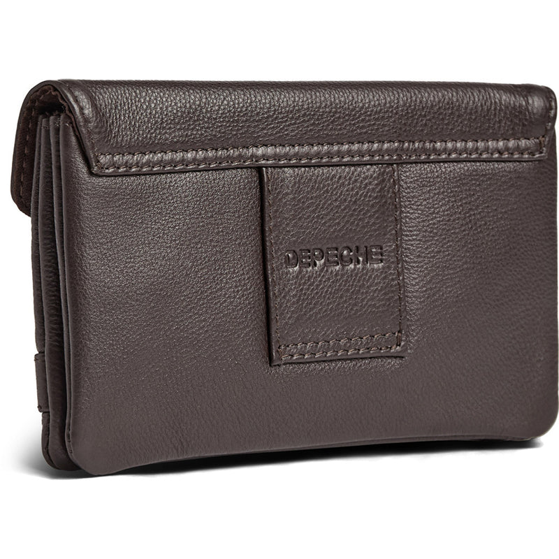 DEPECHE Purse/waist bag in soft leather and timeless design Purse / Credit card holder 033 Mocca