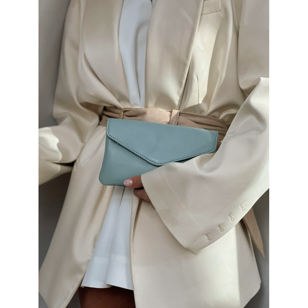 Dusty blue clutch bag store