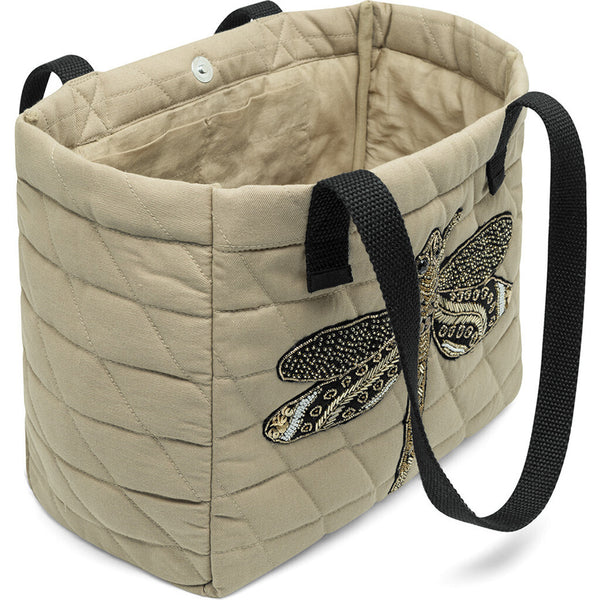 DEPECHE Quilted handbag with beautiful details Shoulderbag / Handbag 011 Sand