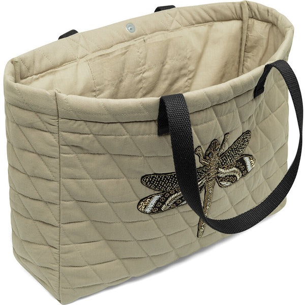 DEPECHE Quilted shopper with beautiful details Shopper 011 Sand