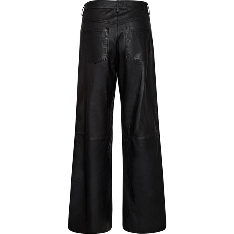 Depeche leather wear RachelDEP HW Pants Full Length Wide Leg Pants 099 Black (Nero)