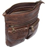 DEPECHE Raw and nice crossbody bag in soft leather Cross over 068 Winter brown