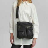 DEPECHE Raw and nice crossbody bag in soft leather Crossover 099 Black