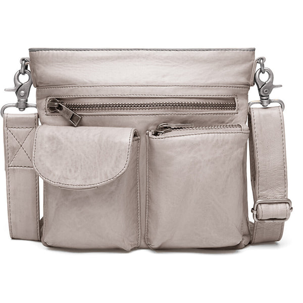 DEPECHE Raw and nice crossbody bag in soft leather Cross over 160 Concrete