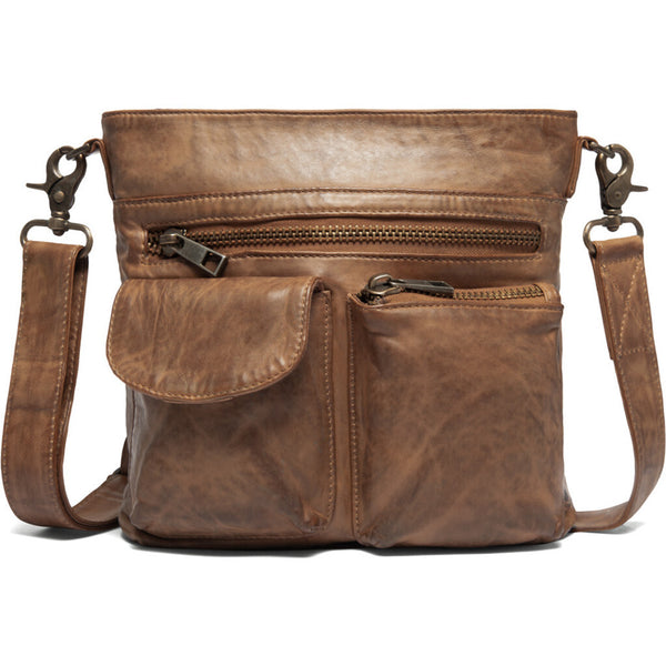 DEPECHE Raw and nice crossbody bag in soft leather Cross over 173 Chestnut