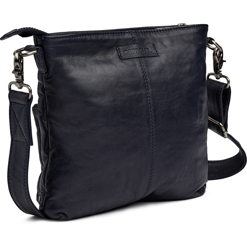 DEPECHE Raw and nice crossbody bag in soft leather Cross over 178 Navy
