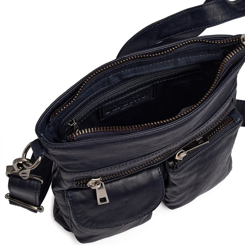 DEPECHE Raw and nice crossbody bag in soft leather Cross over 178 Navy