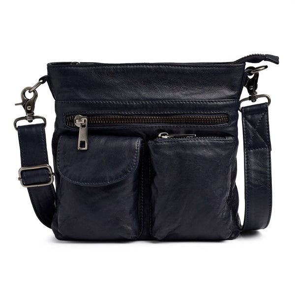 DEPECHE Raw and nice crossbody bag in soft leather Cross over 178 Navy