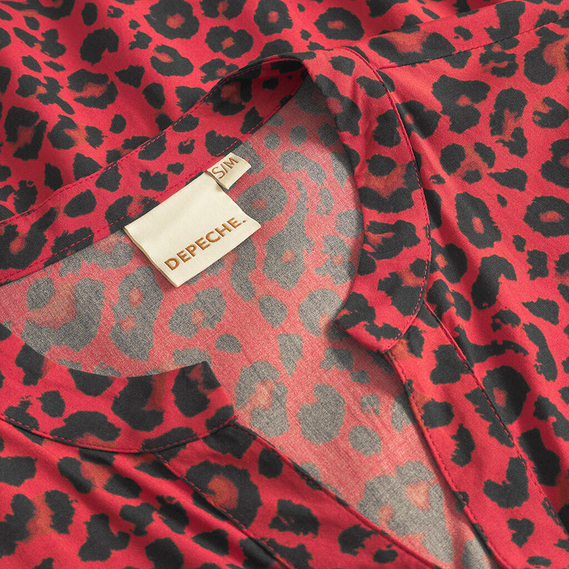 Depeche Clothing Red leo Kylie dress Dresses 277 Red Animal Print