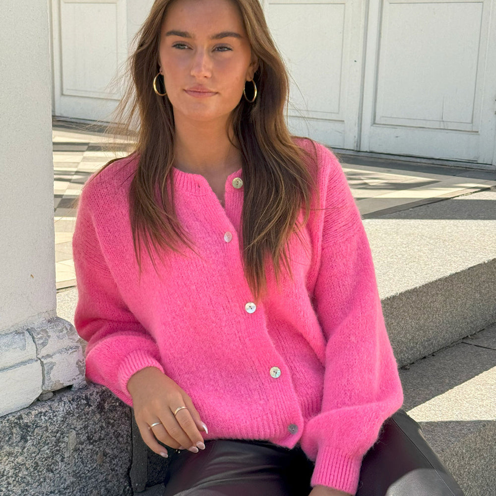 Sarah alpaca knit cardigan / 100376 - Pink – DEPECHE