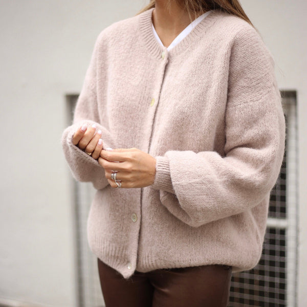 Depeche Clothing Sarah alpaca knit cardigan Knitwear 011 Sand