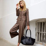 Depeche leather wear Savanna leather blazer Blazer 020 Taupe