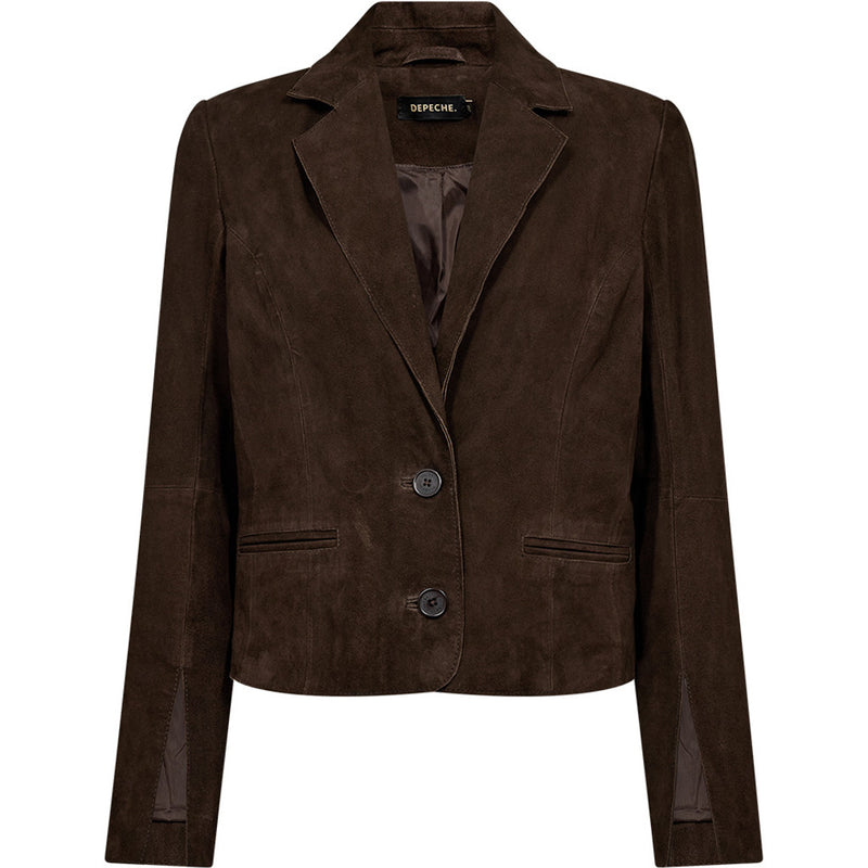 Savanna suede blazer / 51422 - Dusty brown – DEPECHE