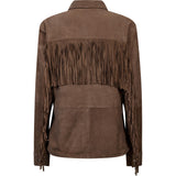Depeche leather wear Sharon Suede Fringes Shirt Shirt 338 Walnut Brown