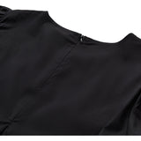 Depeche Clothing Sharon dress with puffsleeves Dresses 099 Black (Nero)