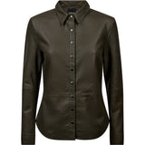 Depeche leather wear Sharon leather shirt Shirt 335 Dark Khaki
