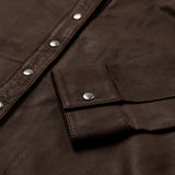 Depeche leather wear Sharon leather shirt Shirts 015 Brown