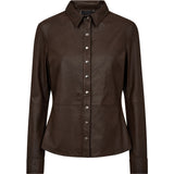 Depeche leather wear Sharon leather shirt Shirts 015 Brown