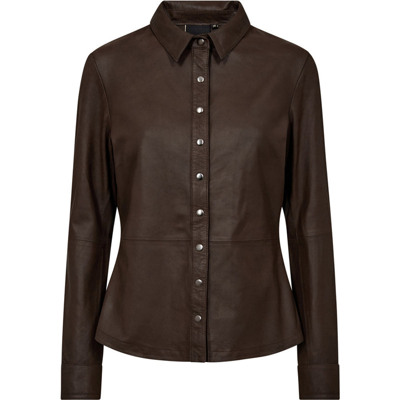 Depeche leather wear Sharon leather shirt Shirts 015 Brown