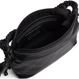 DEPECHE Sheep leather crossover bag with ruched strap Cross over 099 Black
