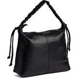 DEPECHE Sheep leather shoulderbag with ruched strap Shoulderbag / Handbag 099 Black