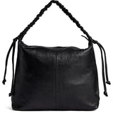 DEPECHE Sheep leather shoulderbag with ruched strap Shoulderbag / Handbag 099 Black