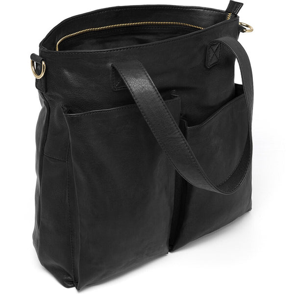 DEPECHE Shopper bag in nice and soft leather quality Shopper 099 Black (Nero)
