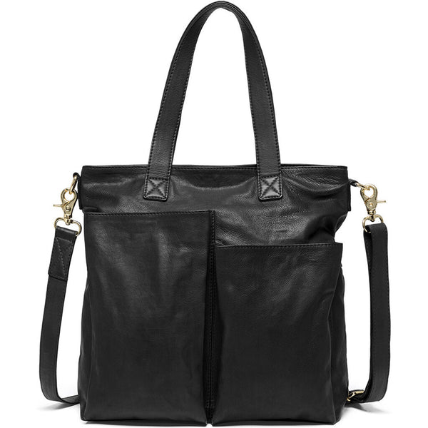 DEPECHE Shopper bag in nice and soft leather quality Shopper 099 Black (Nero)