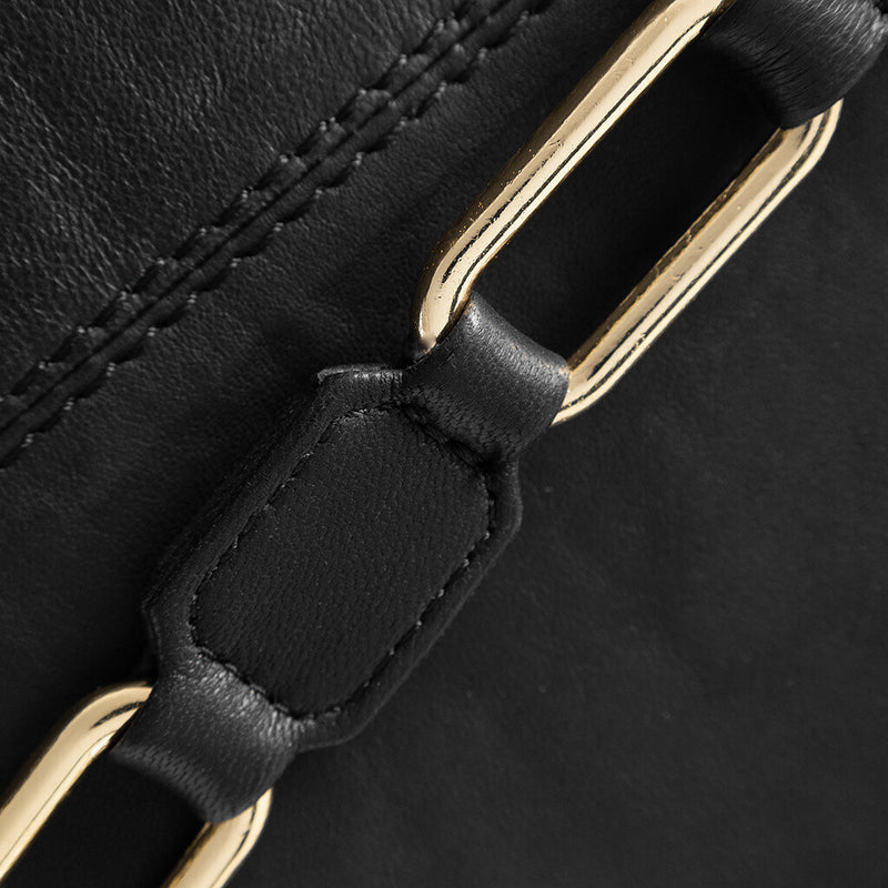 DEPECHE Shopper bag in soft leather quality Shopper 099 Black (Nero)