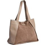 DEPECHE Shopper bag in suede and cow leather Shopper 224 Taupe