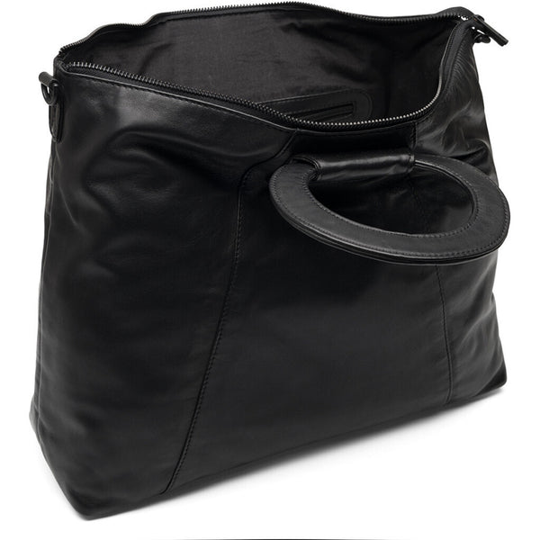 DEPECHE Shopper bag with a stylish leather handle Shopper 099 Black (Nero)